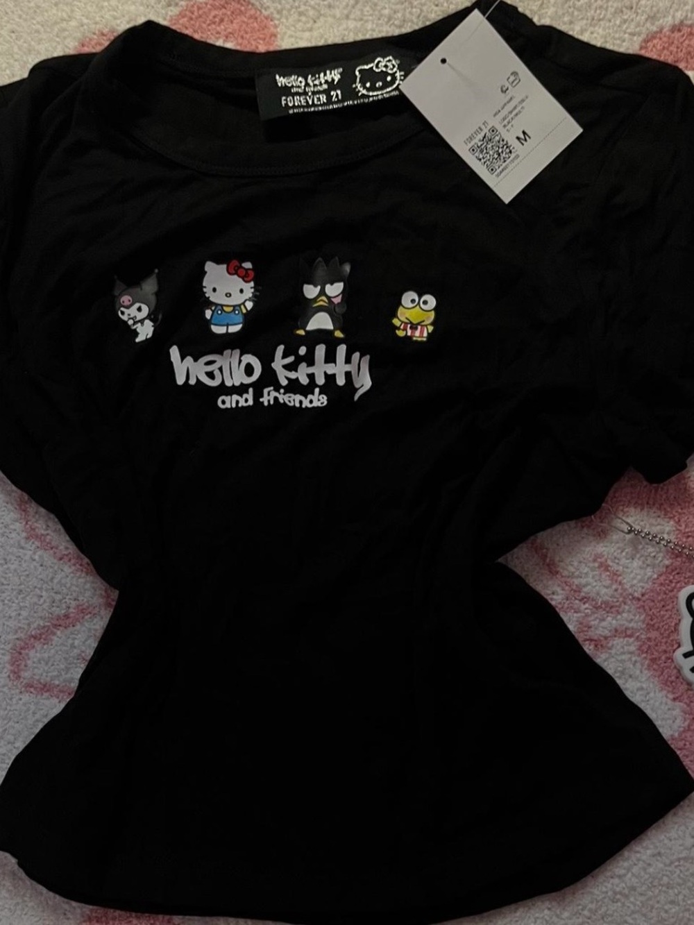 Forever 21 Black Hello Kitty & Friends Crop Top